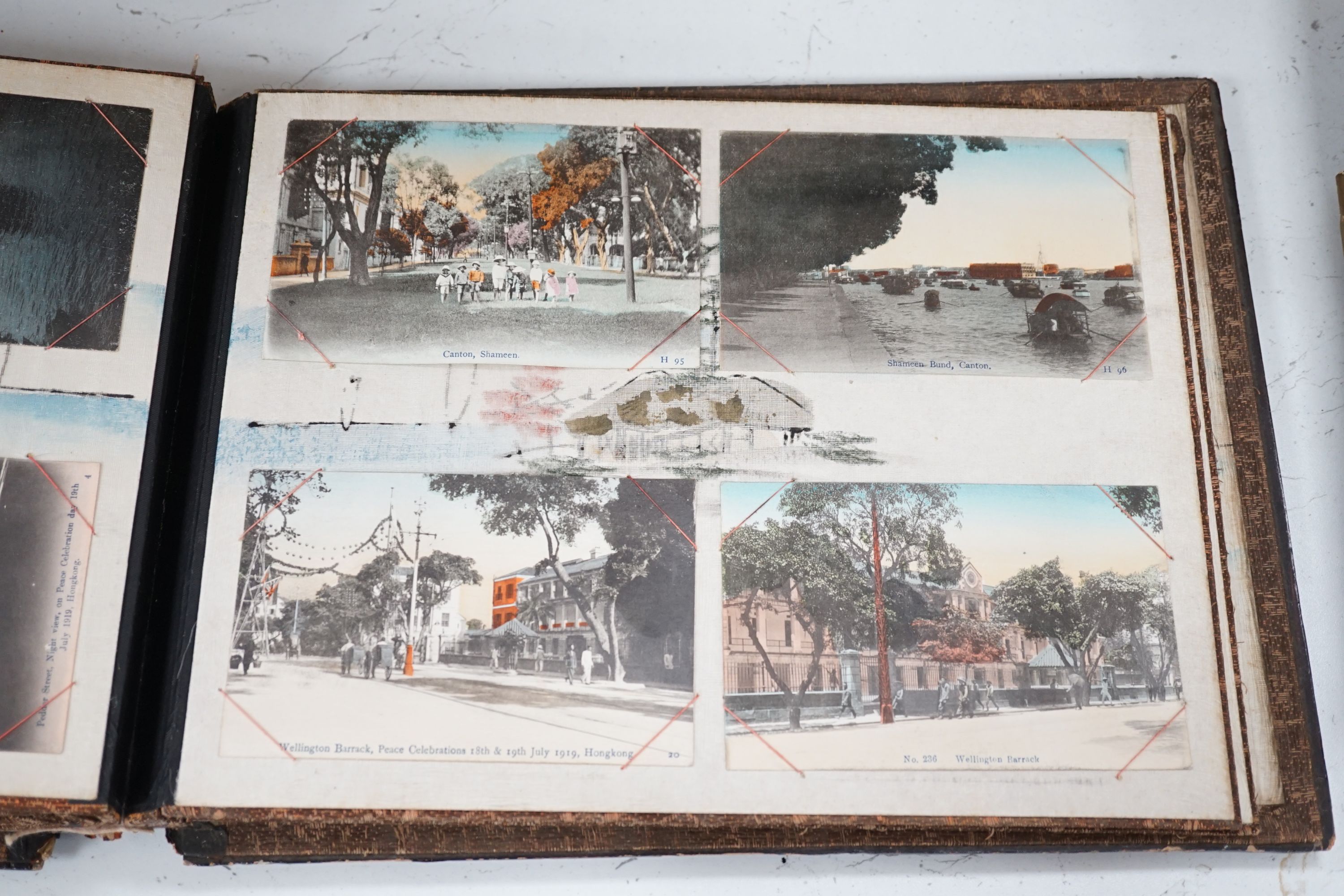 A Japanese album of early 20th century postcards of Hong Kong, China and Japan